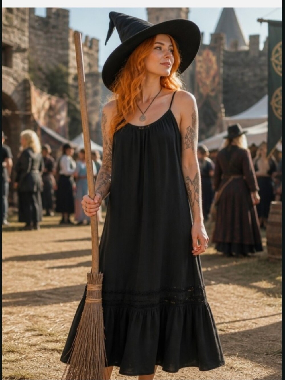 Sleeveless Black Maxi Dress with Ruffle Hem